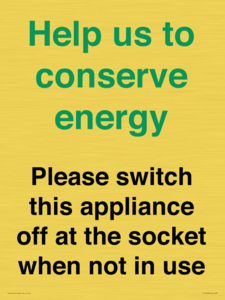 Help us to conserve energy - Please switch this appliance off at the socket when not in use